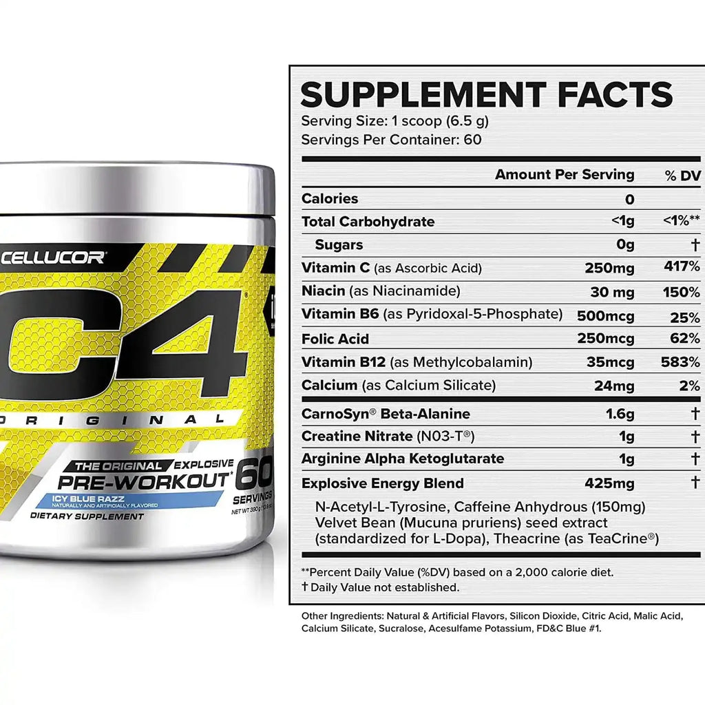 C4 Original Pre Workout 396g Ingredienser