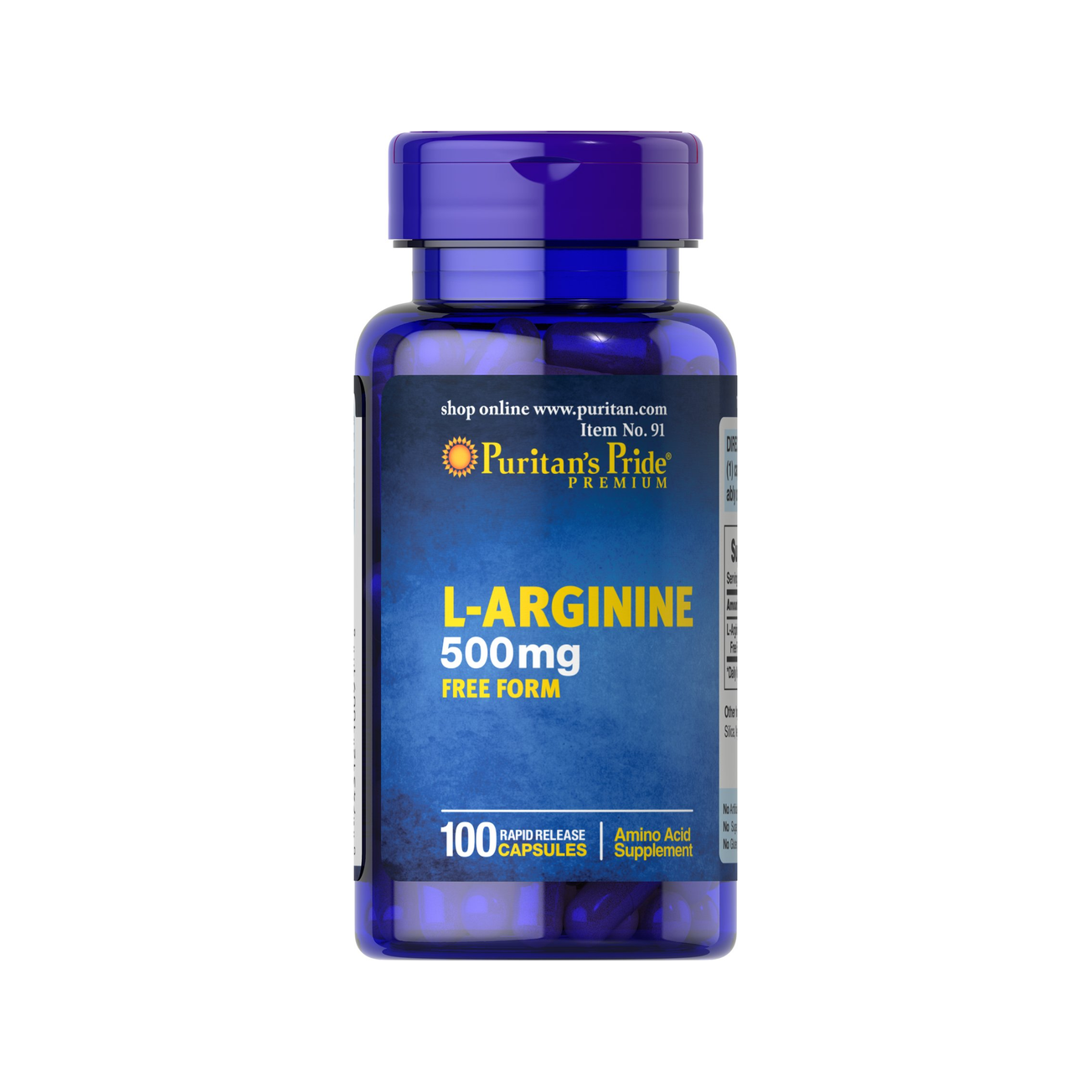 L-Arginine, 500mg - 100 caps