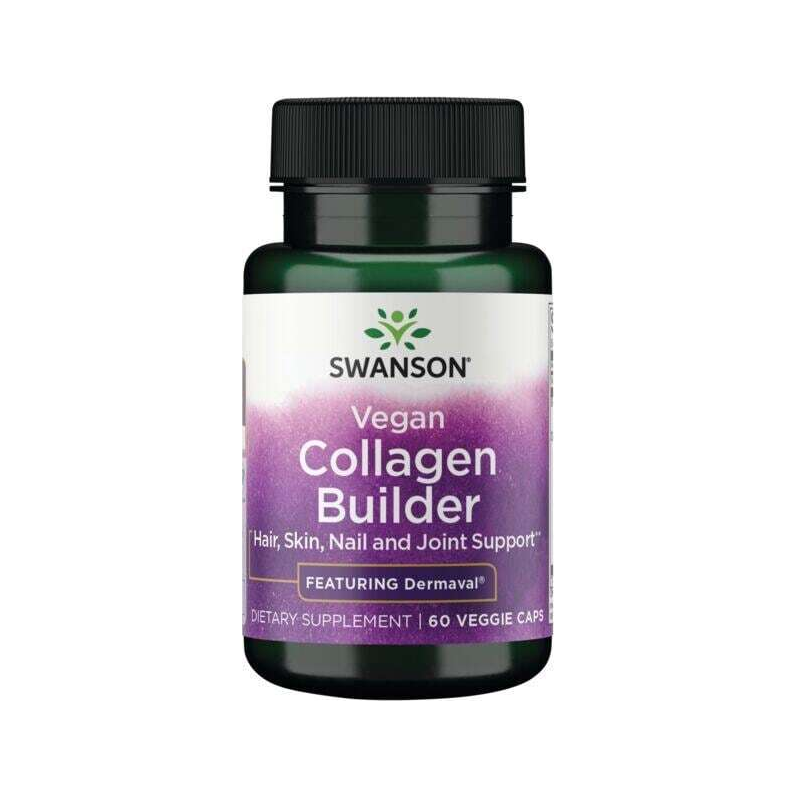 SWANSON Vegan Collagen Builder i kapselflaska med svart lock