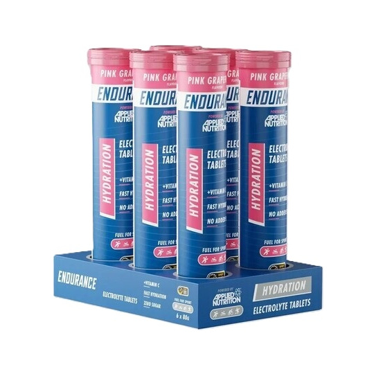 Elektrolytbrustabletter, pink grapefruit-smak, 6x20 i burkar på visningsställ