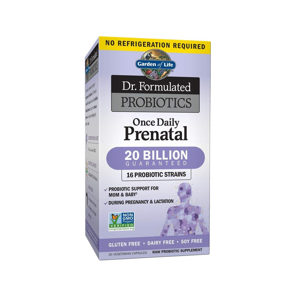 Probiotikatillskottförpackning Garden of Life Dr. Formulated Once Daily Prenatal 30 kapslar