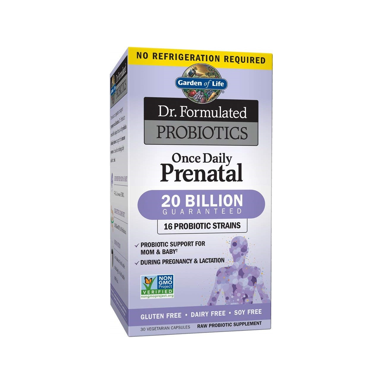 Probiotikatillskottförpackning Garden of Life Dr. Formulated Once Daily Prenatal 30 kapslar