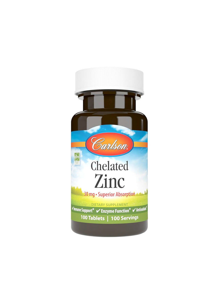 Carlson Labs Chelated Zinc 30mg 100 Tabletter