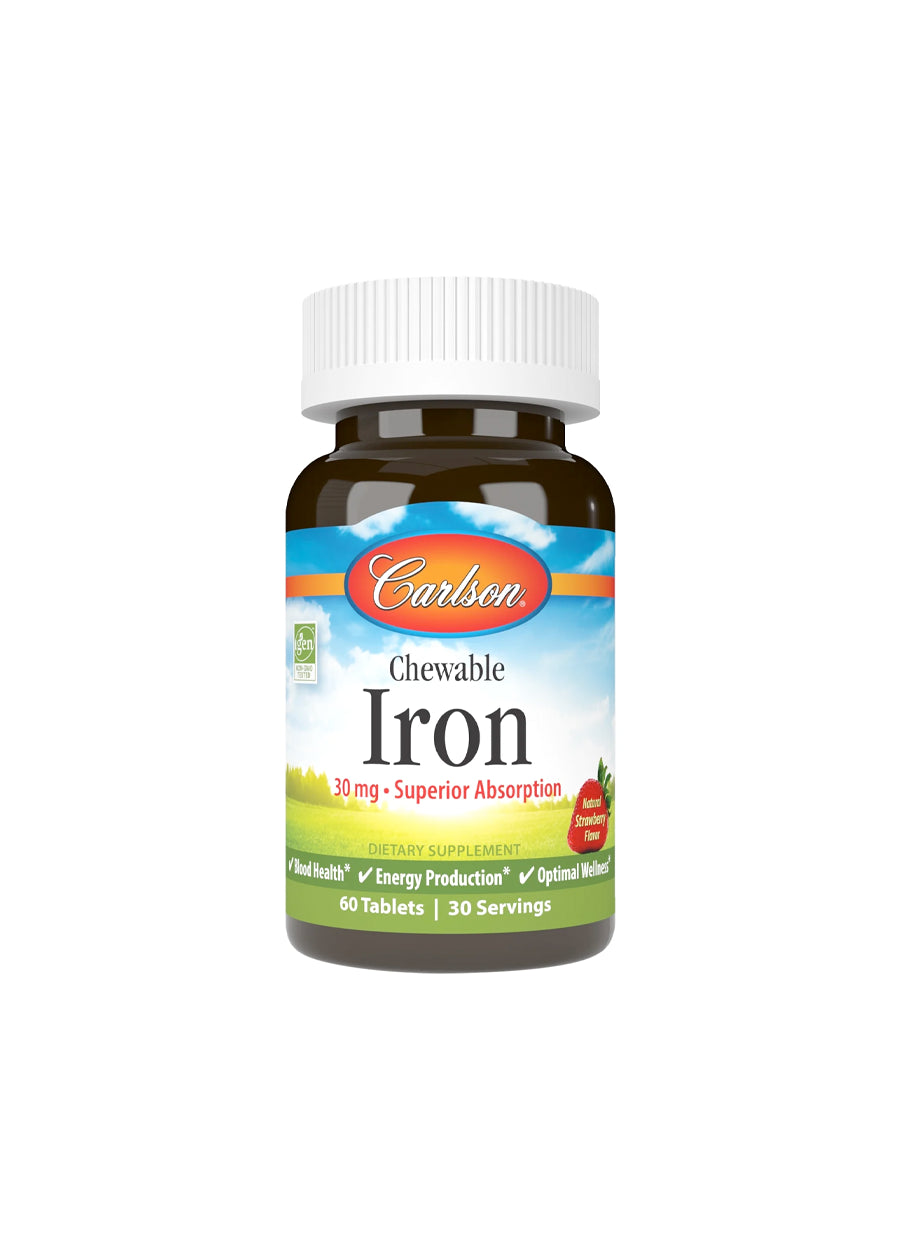 Carlson Labs Chewable Iron 30mg Strawberry 60 Tabletter