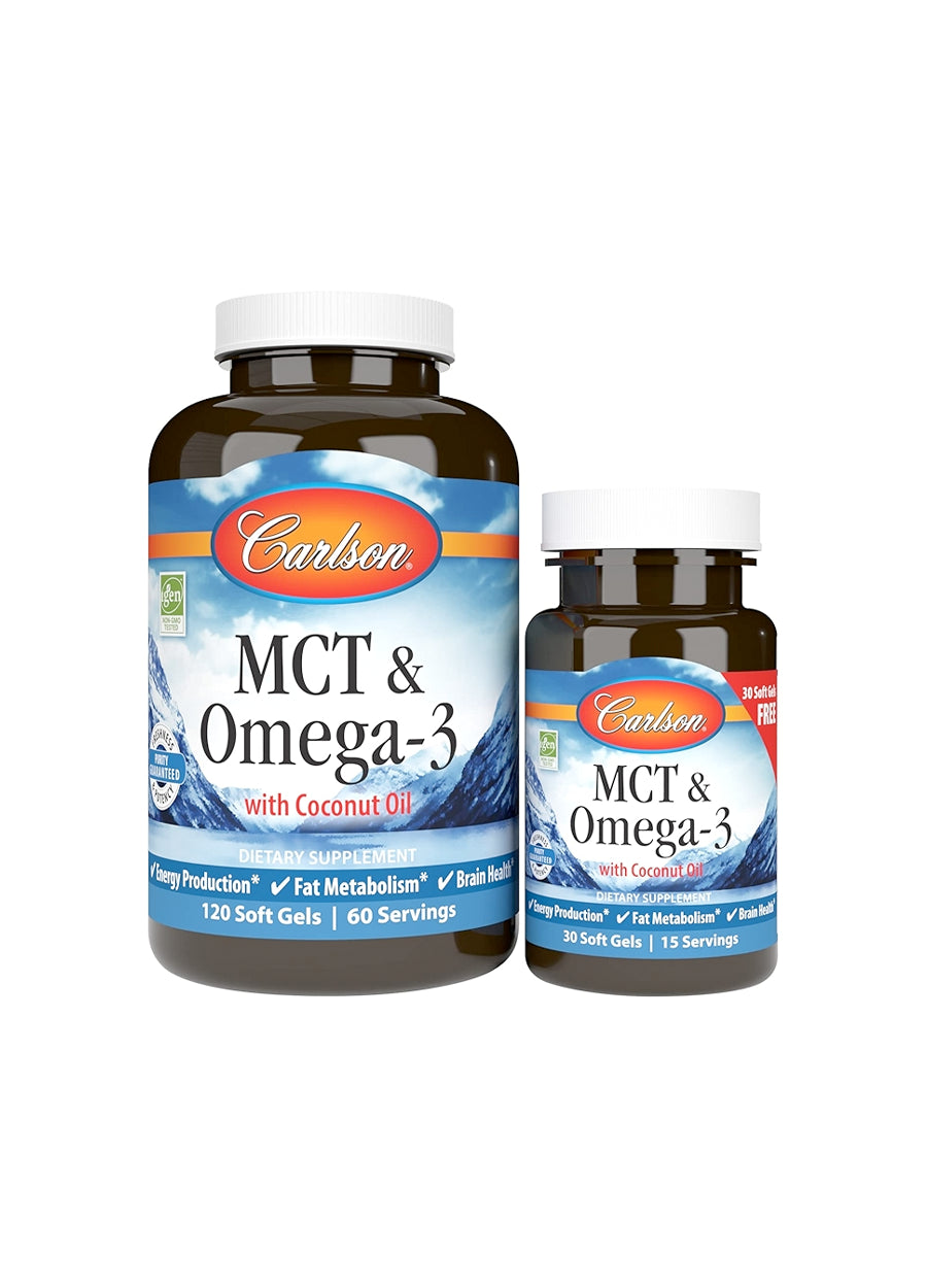 Carlson Labs MCT & Omega-3 120 + 30 Kapslar