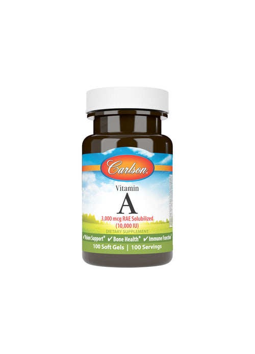 Vitamin A 10 000 IU-tillskott i kapselburk, Carlson Labs