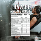 Thavage pre-workout: näringsfakta på burketikett