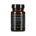KIKI Health vitamin C-kapselflaska, mörkbrun med svart lock och etikett