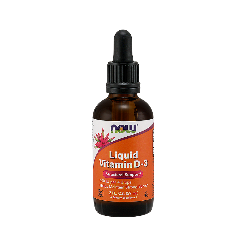 NOW Foods flytande D-3-vitamin i flaska, 59 ml