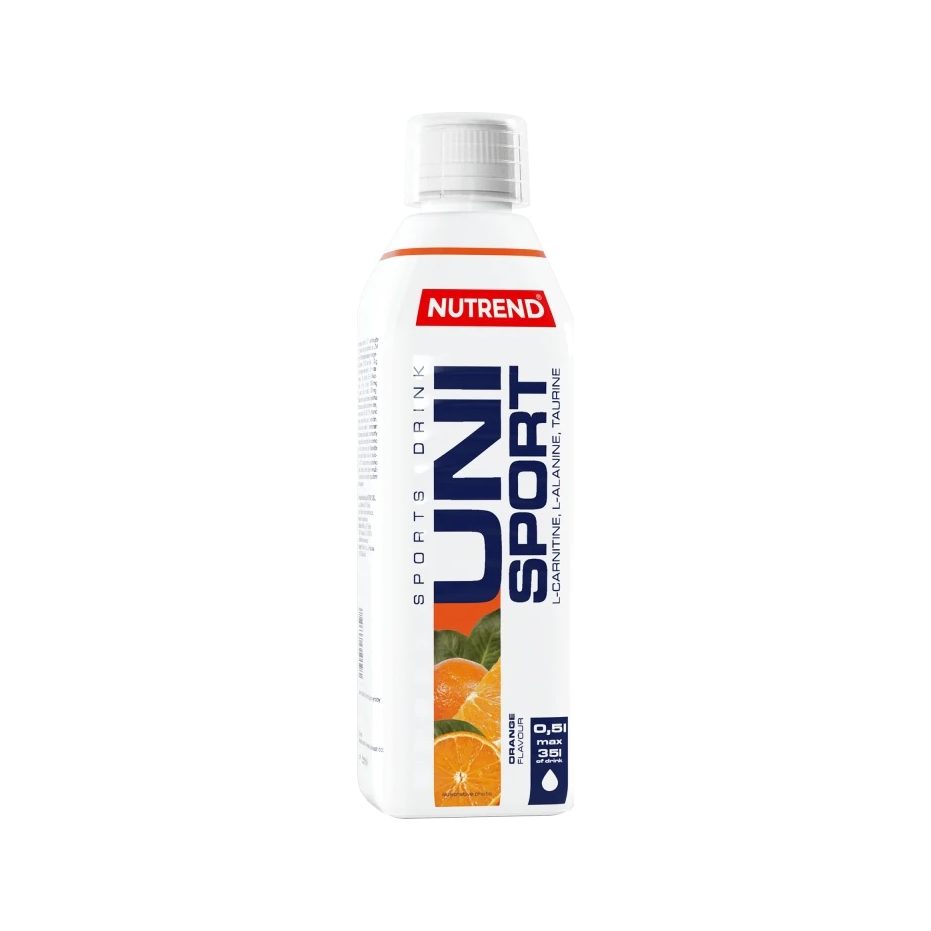 Sportdryckflaska 500 ml från Nutrend, orange smakflaska med etikett