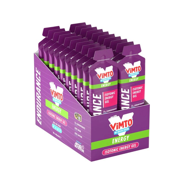 Isotoniskt energigel i Vimto-smak, Velocity-Fuel Energy, box med flera