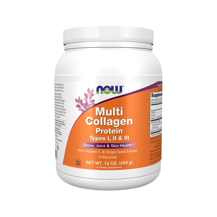 NOW Foods multikollagenprotein i vit burk, 454 g
