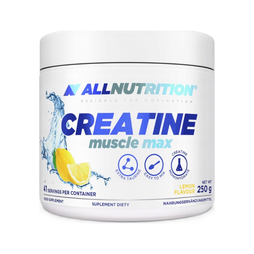 Allnutrition kreatin muskelmax-burk med citronsmak, 250 g