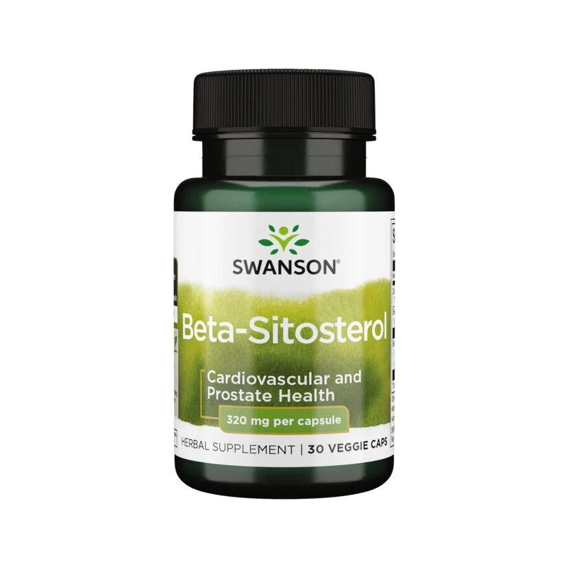Swanson Beta-Sitosterol kosttillskott i mörk plastflaska med svart lock