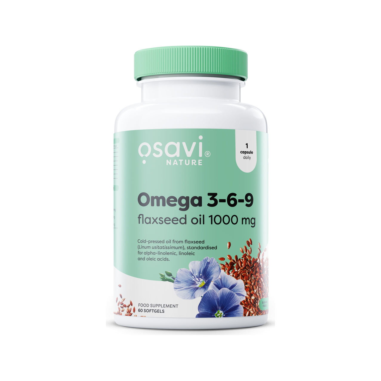 Omega 3-6-9 Flaxseed Oil, 1000mg - 60 softgels