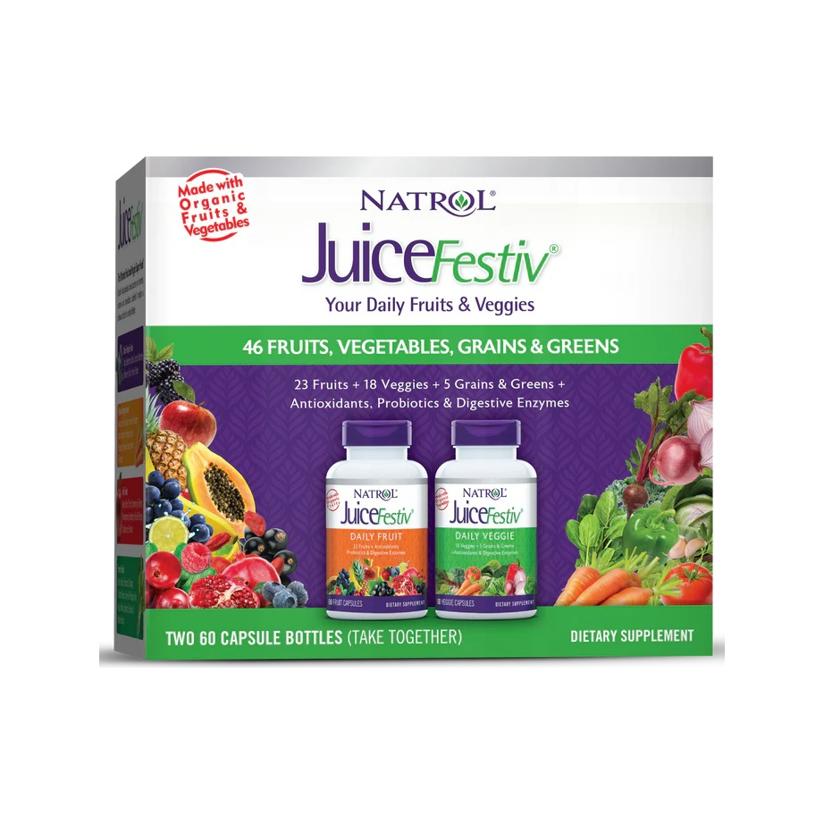 JuiceFestiv, Daily Fruits & Veggies - 60 + 60 caps