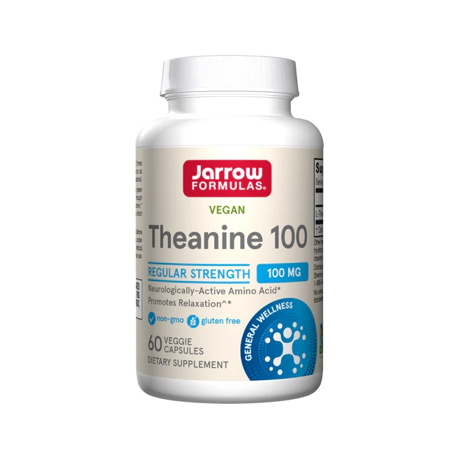 Jarrow Formulas Theanine 100 mg veganska kapslar i burk, 60 st
