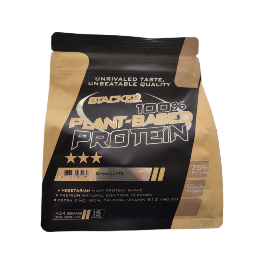 Växtbaserad proteinpulverpåse, chokladsmak