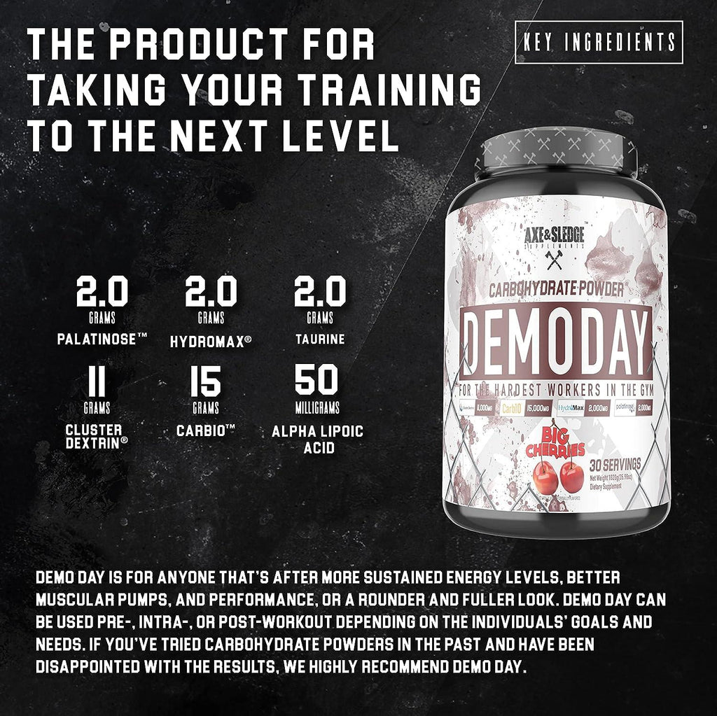 Axe & Sledge Demoday Carbohydrate Powder 990g Fördelar
