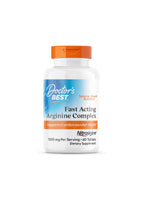 Doctor's Best arginin komplex i tablettburk med orange lock, märkt Fast Acting och Nitrosigine