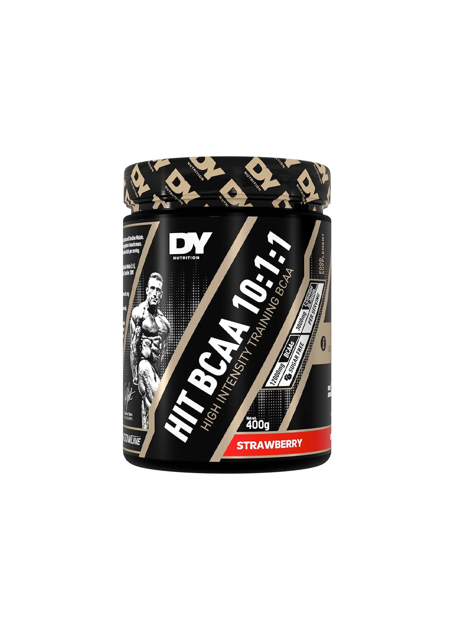 DY Nutrition HIT BCAA 10:1:1 400g Strawberry Framsida
