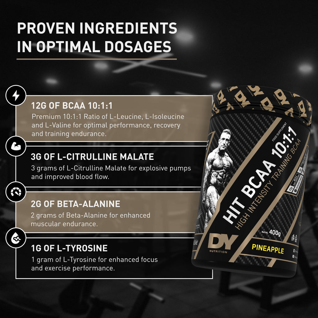 DY Nutrition HIT BCAA 10:1:1 400g Fördelar