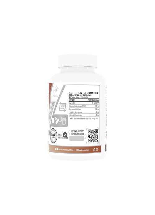 DY Nutrition ledstödflaska med innehålls- och näringsinfoetikett