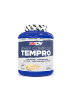 Proteinpulver i blå burk DY Whey Complex Tempro, vaniljsmak, 2270 g