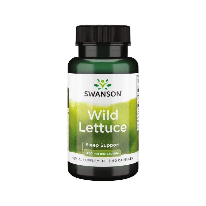 Swanson Wild Lettuce kosttillskott i mörk flaska med etikett