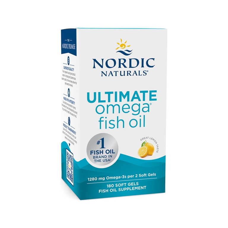 Nordic Naturals Ultimate Omega fiskolja, 180 mjukgelkapslar, citron.