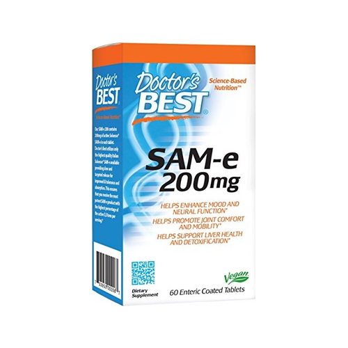 Doctor's Best SAM-e 200 mg kosttillskott, 60 enterogent belagda tabletter