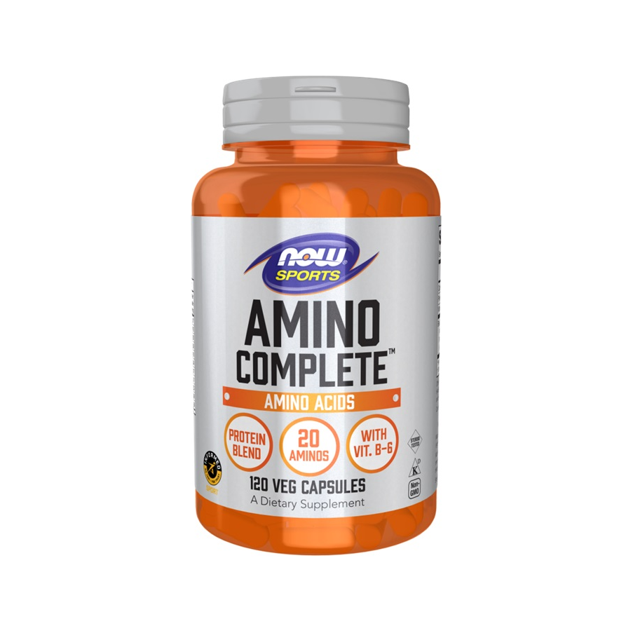 NOW Foods Amino Complete kapselburk, 120 vegkapslar