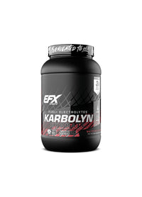 EFX Karbolyn Hydrate-dryck i svart flaska med etikett och skruvkork.