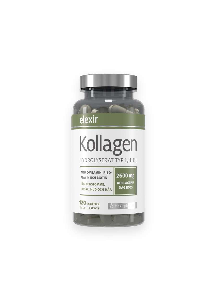Elexir Pharma Kollagen 120 Tabletter Framsida