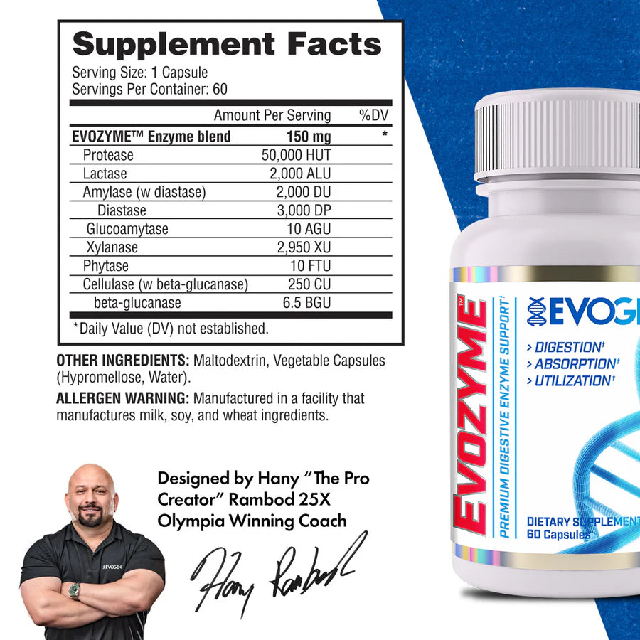 Evogen Evozyme 60 Kapslar Innehåll