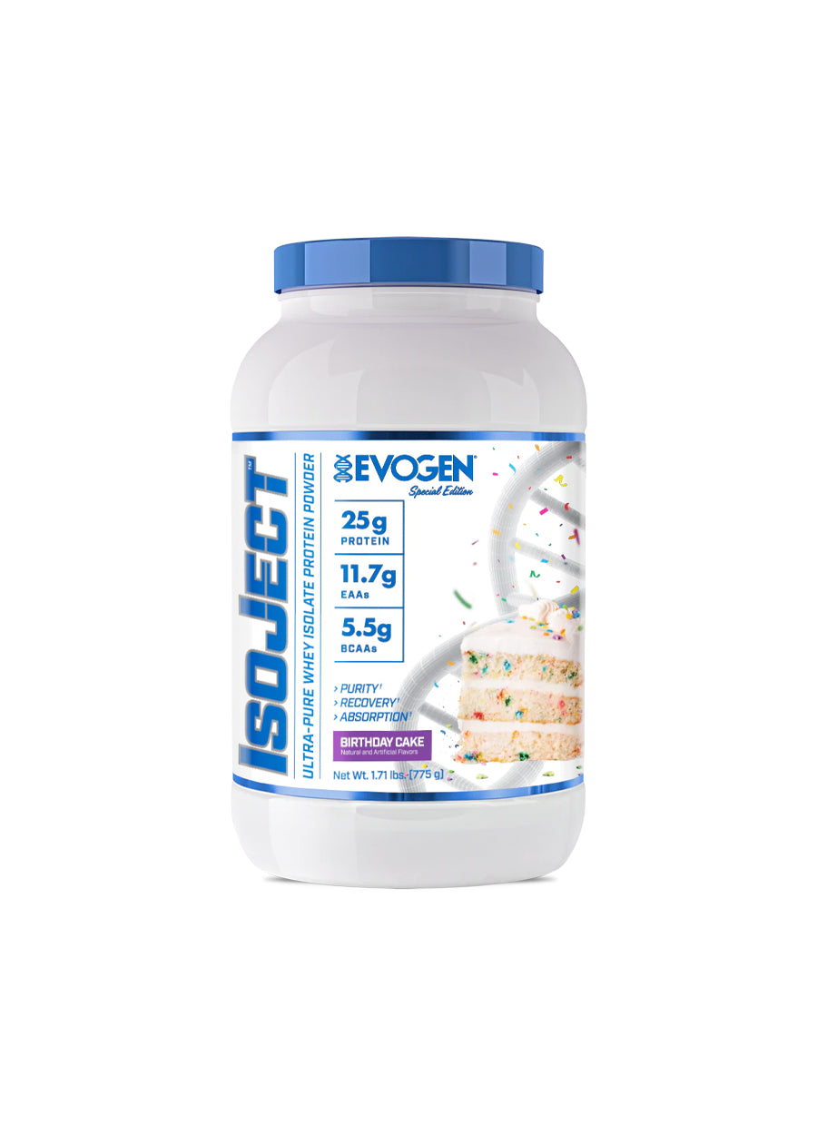 Evogen IsoJect 809g Birthday Cake Framsida