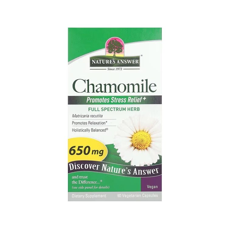 Nature's Answer kamomilltillskott 650 mg, 90 kapslar, förpackning