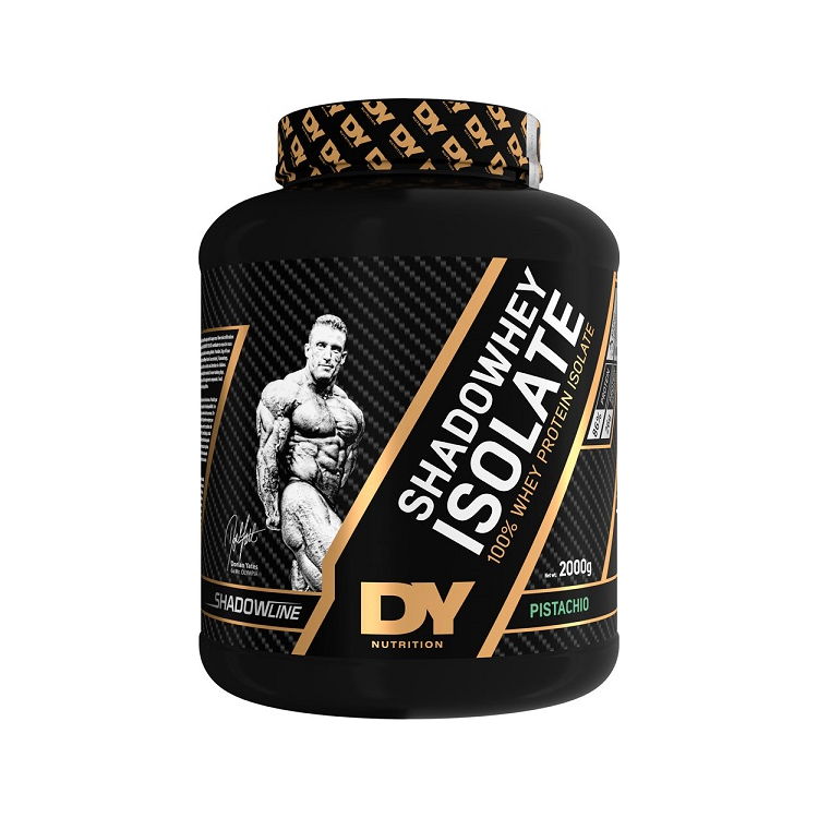 Proteinisolat från Dorian Yates i burk, pistagemak, svart med guldig etikett