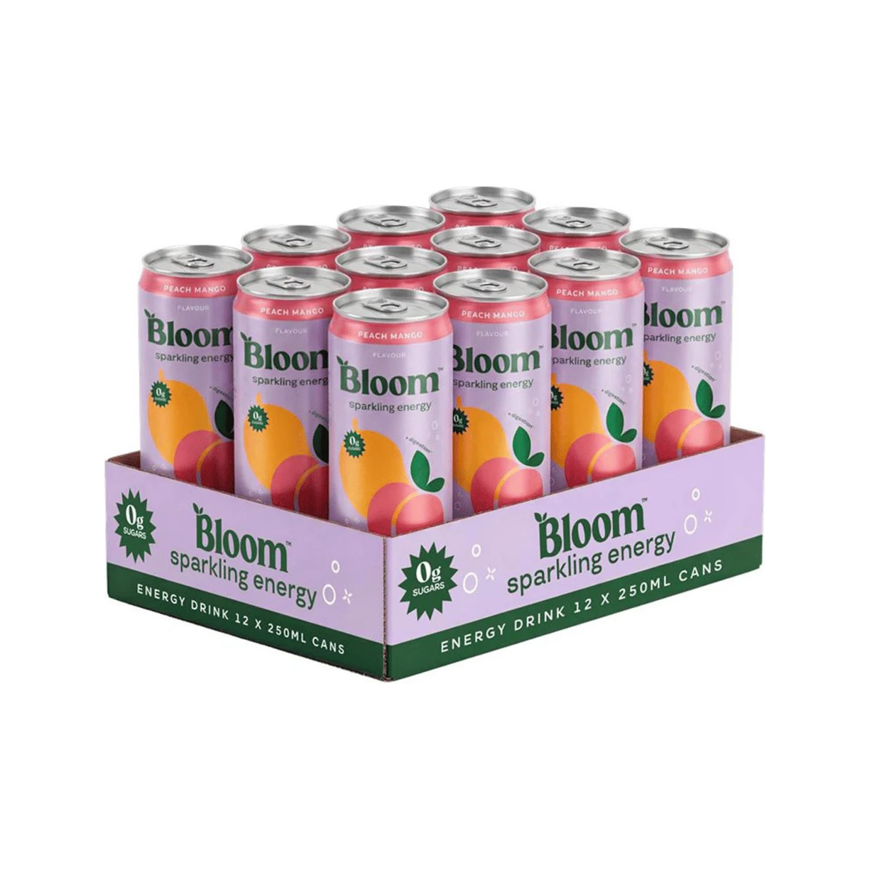 Sparkling Energy, Peach Mango - 12 x 250ml.