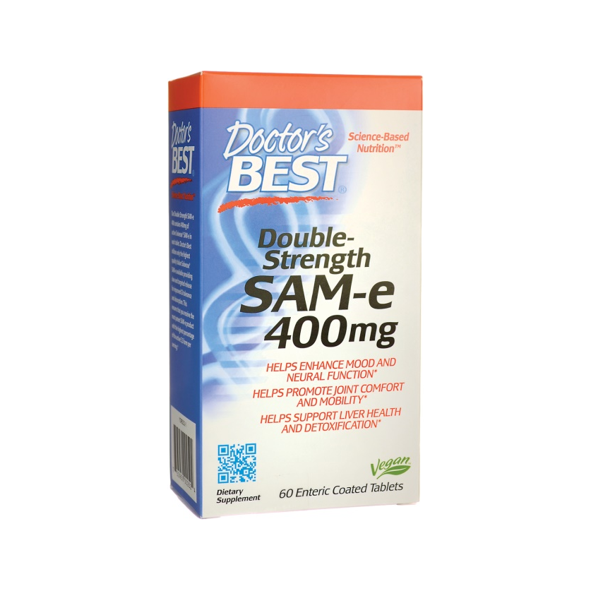 Doctor's Best SAM-e 400 mg, 60 veganska tabletter i kartong