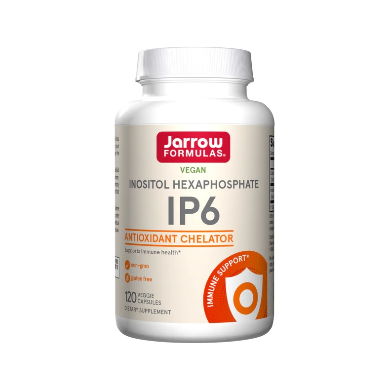 Jarrow Formulas IP6 tillskottsflaska med vit etikett och röd logotyp