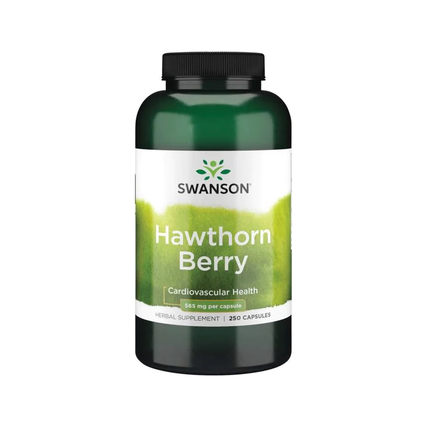 Swanson hagtornsbär 565 mg kapseltillskott, burk med 250 kapslar