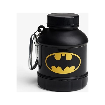 SmartShake Whey2Go 110 ml tratt i svart med Batman-logga och karbinhake
