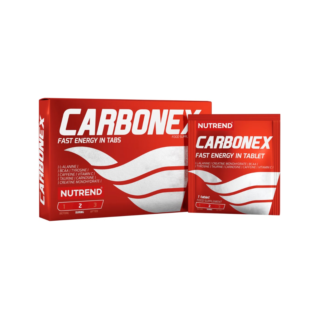 Nutrend Carbonex 12 tabletter i röd kartongförpackning