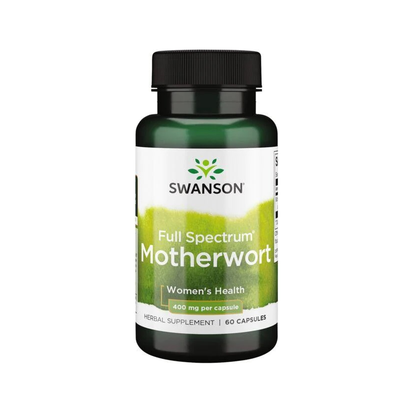 Kapselburk med Swanson Full Spectrum Motherwort, 400 mg, 60 kapslar