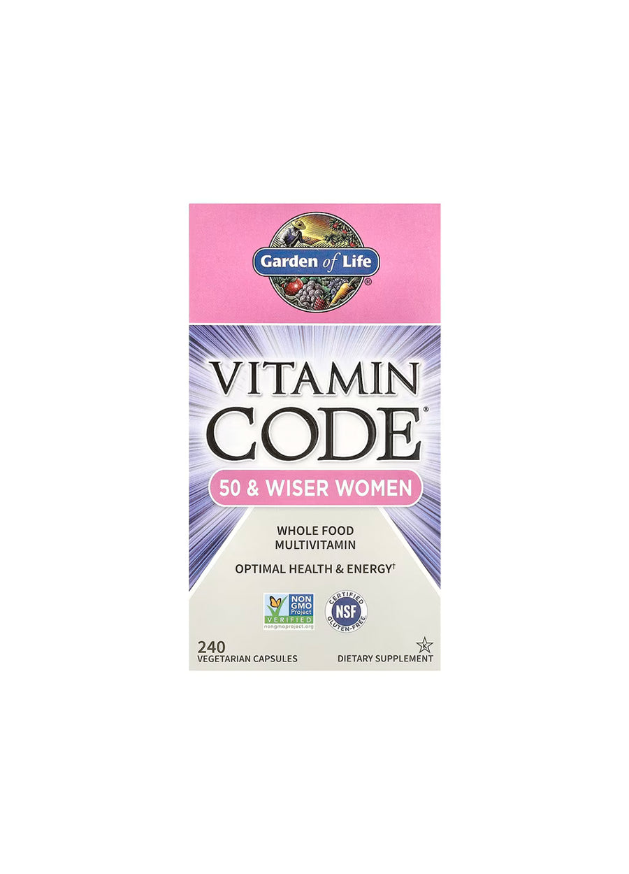 Garden of Life Vitamin Code kosttillskott 50 & Wiser Women, 240 vegetariskapslar