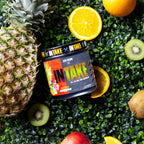 Axe & Sledge IntAke pre-workout-burk med fruktdesign, på gröna bär