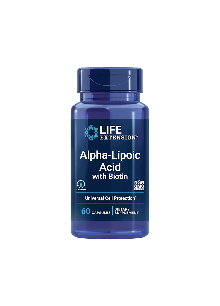 Life Extension Alpha-Lipoic Acid with Biotin 60 Kapslar Framsida