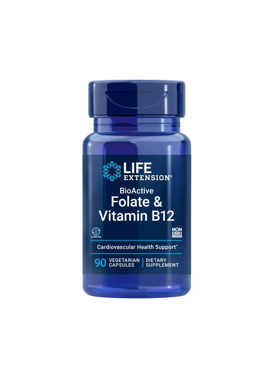 Life Extension BioActive Folate & Vitamin B12 90 Kapslar