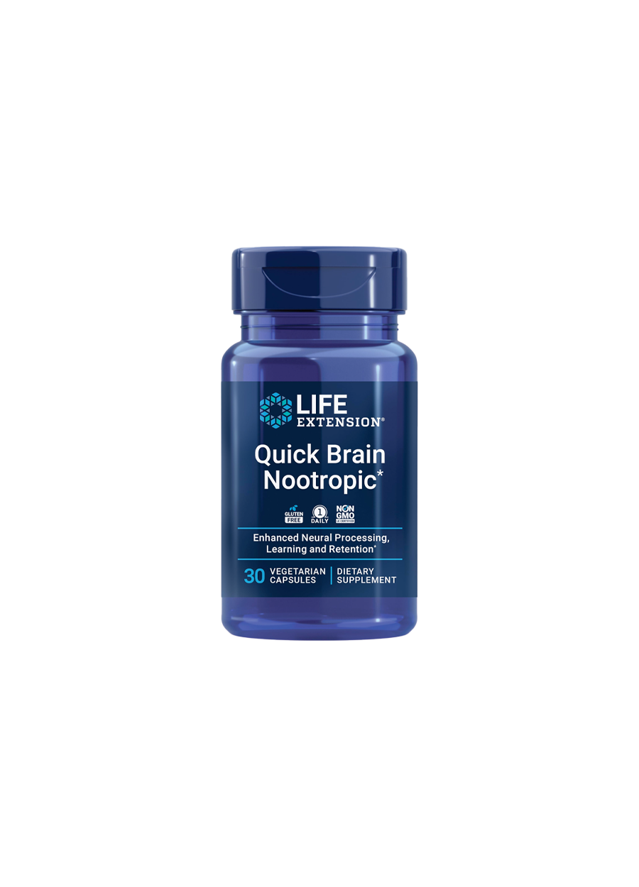 Life Extension Quick Brain Nootropic 30 Kapslar Framsida